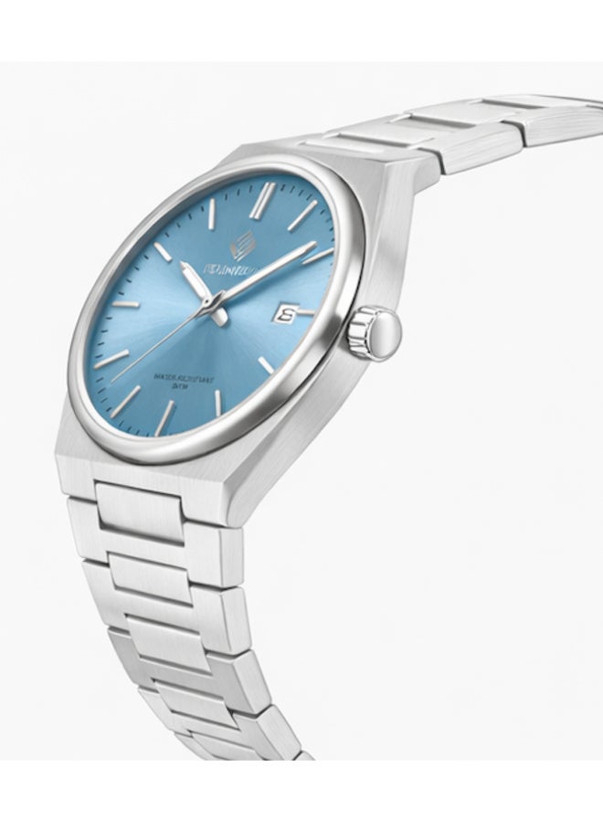 FG UNITED Mens Luxury Bling Quartz Sky Blue Dial watch 40mm - FG5001 - Image 2